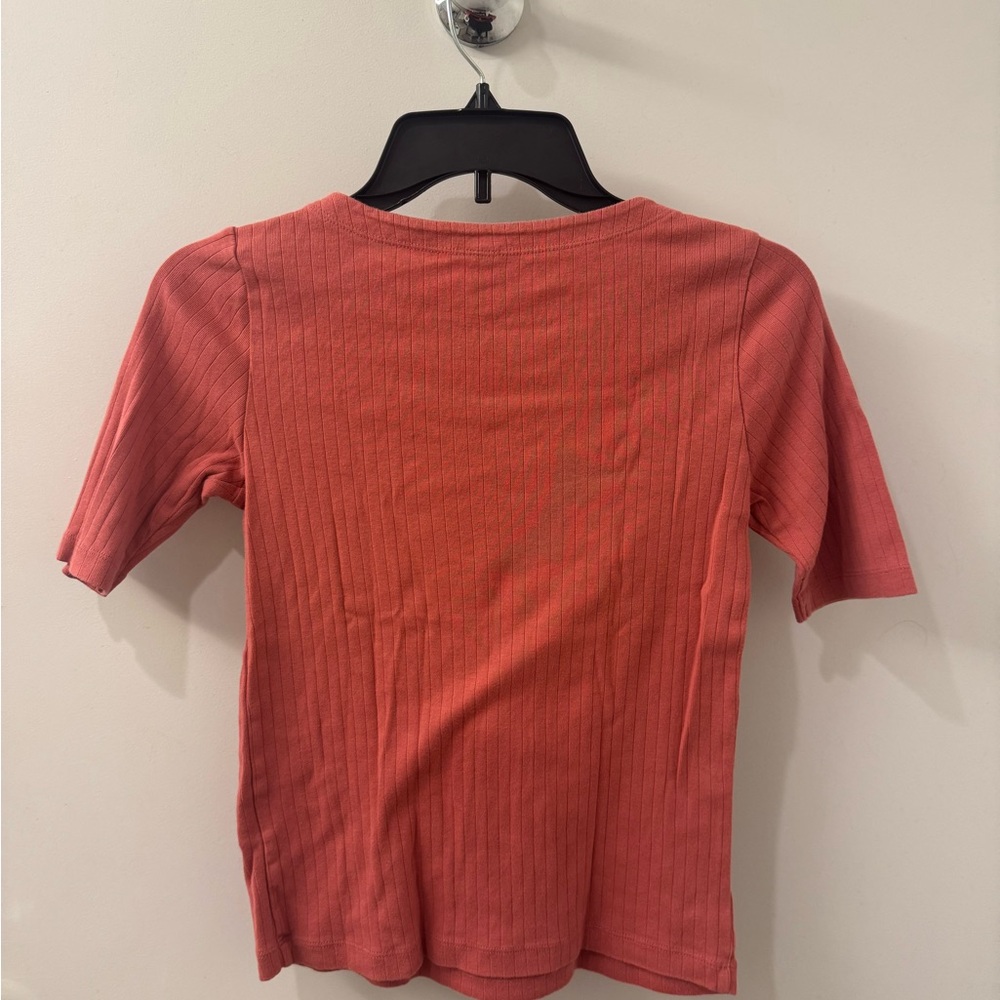 Uniqlo Women's ribbed t shirt - Coral - Picture 2 of 5